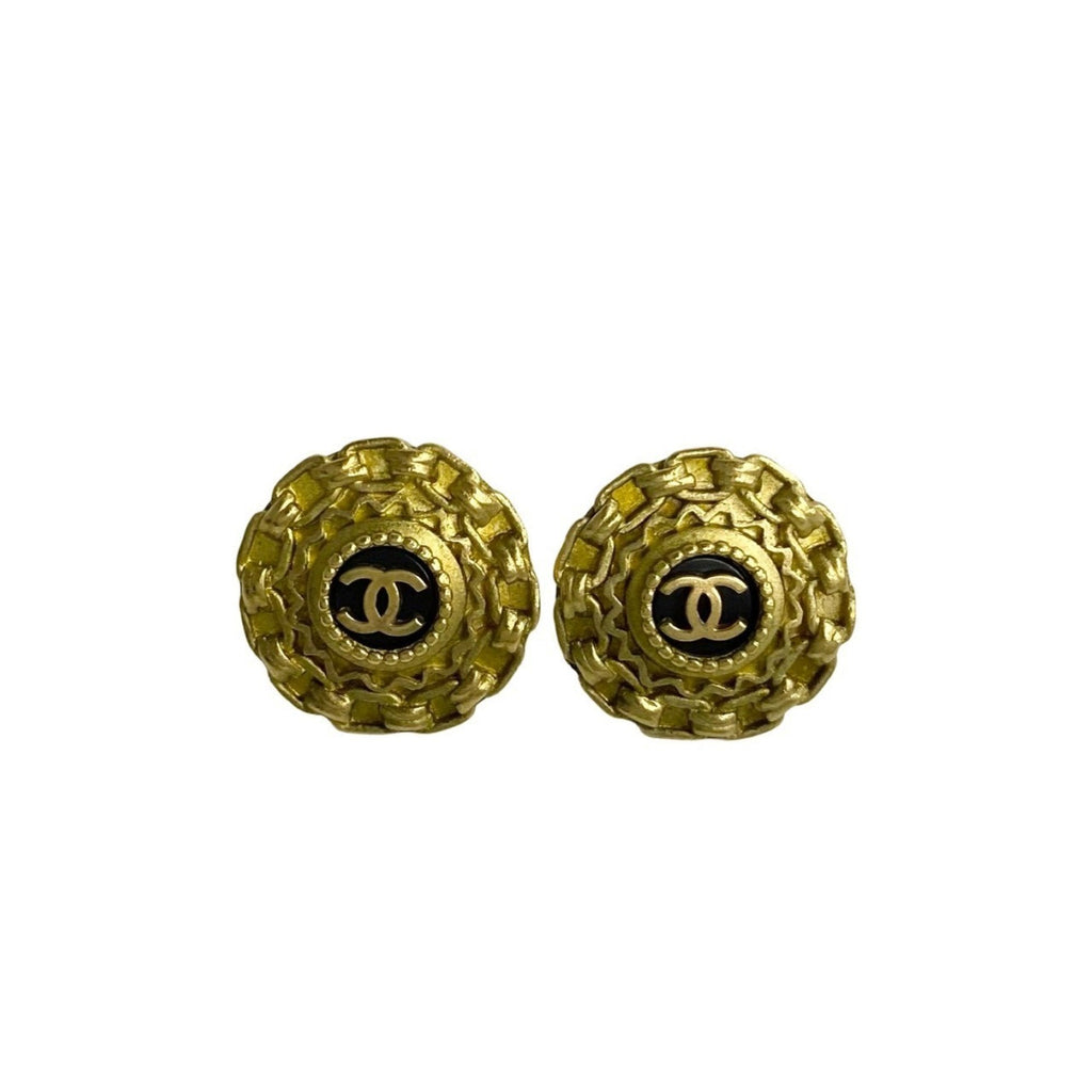CC Logo Clip-On Earrings Metal Gold-Tone Metal