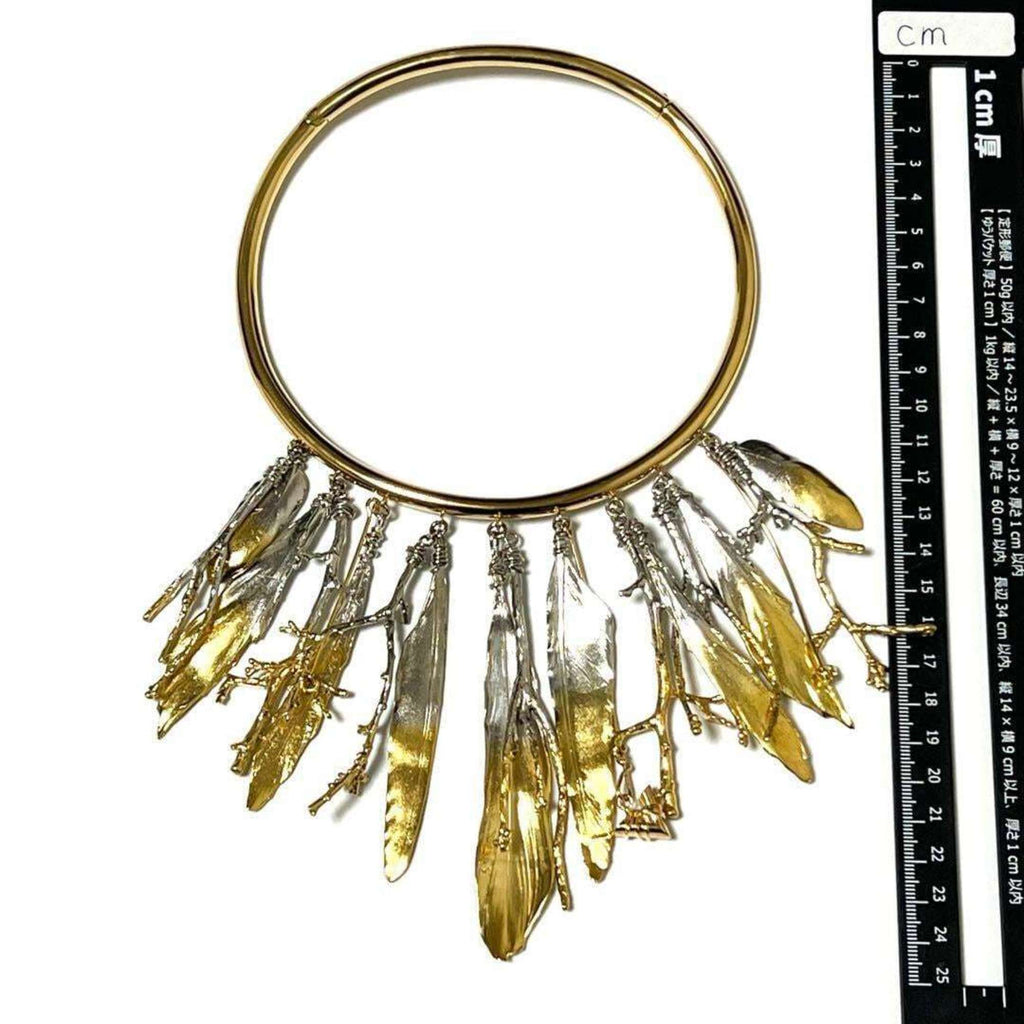 Feather Essential V Pendant Necklace Metal Gold