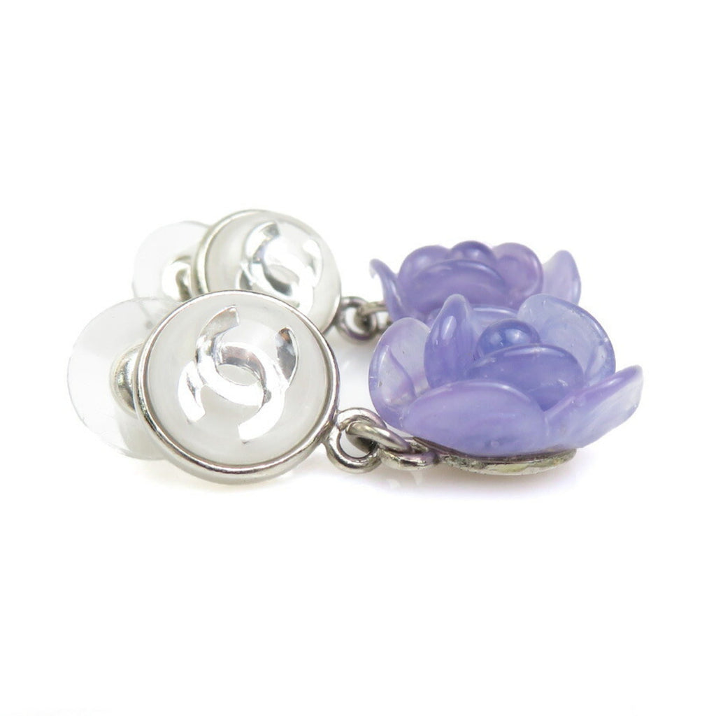 CC Logo Earrings Silver-Tone Metal