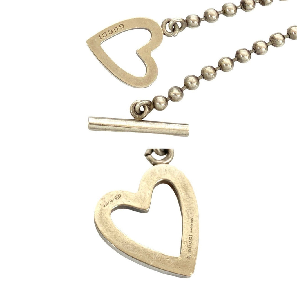 Toggle Heart Pendant Necklace Sterling Silver