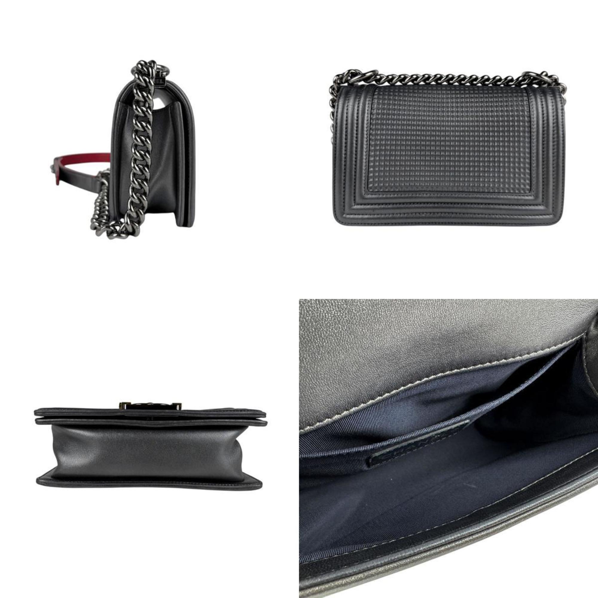 Boy Flap Bag Cube Embossed Lambskin Small