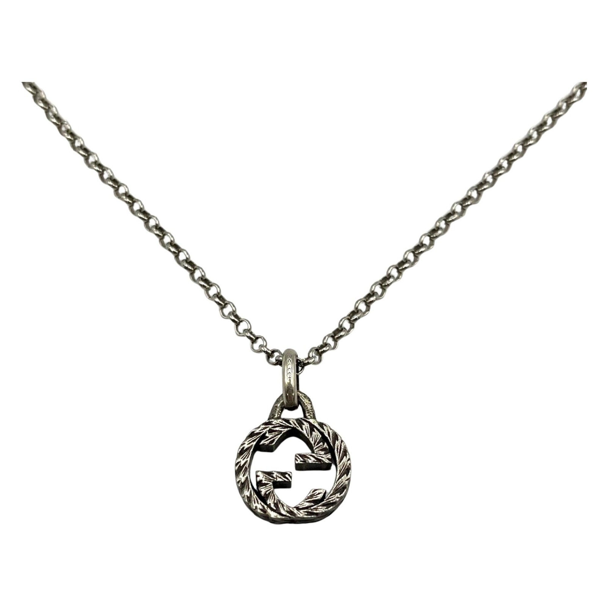 Interlocking G Pendant Necklace Sterling Silver