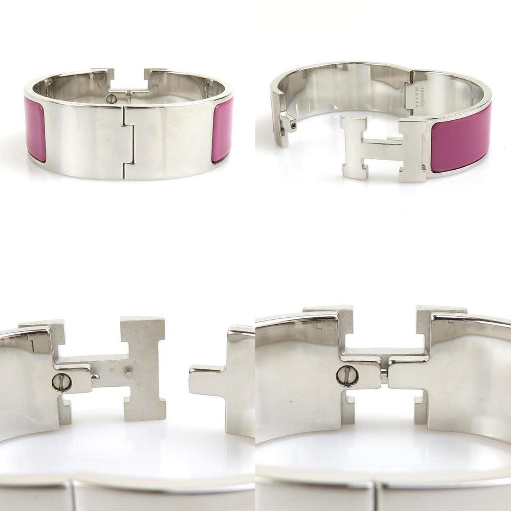 Bracelet Enamel and Metal Purple and Silver