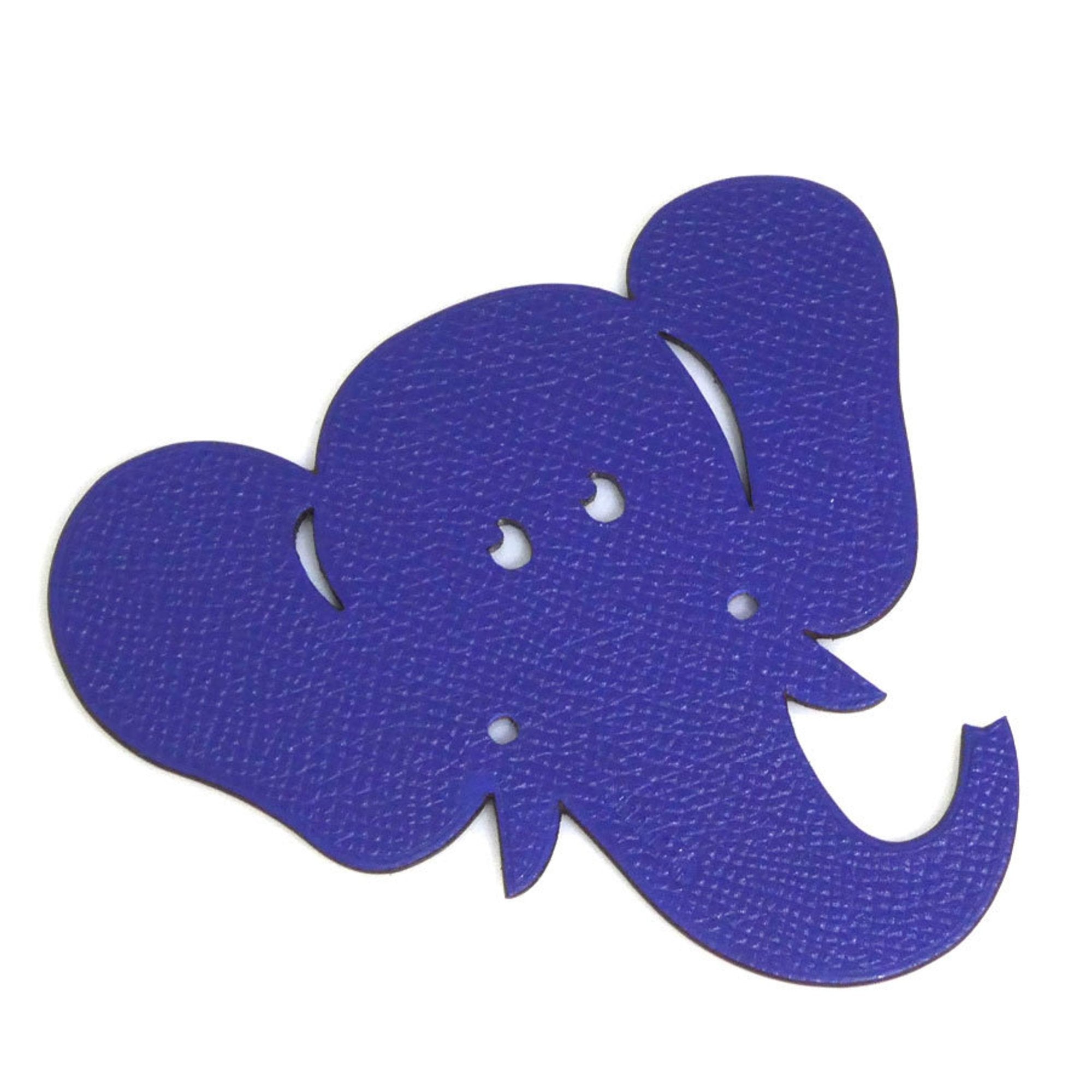 Elephant Charm Leather Dark Blue and Dark Brown Handbag Charm