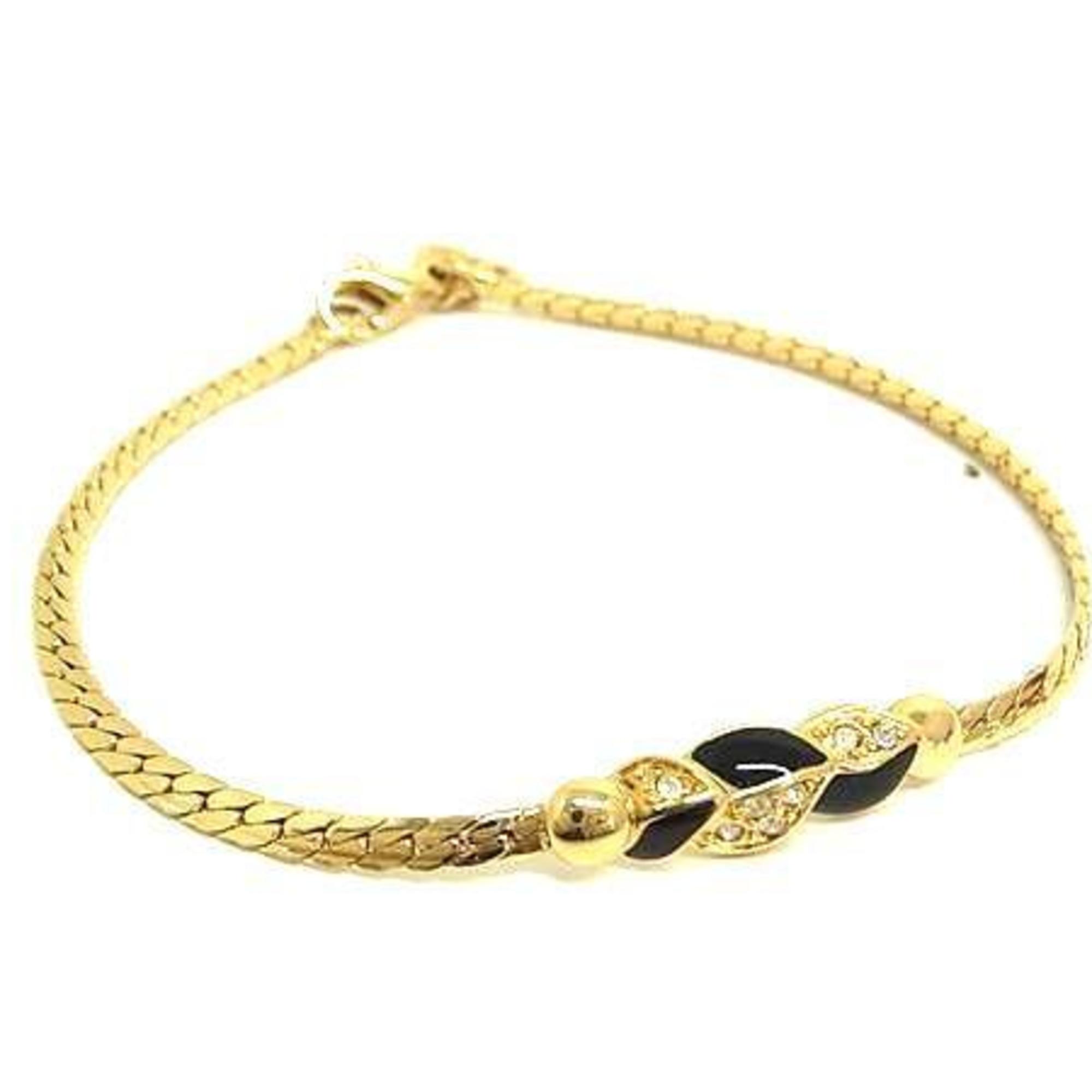 Charm Bracelet Gold Metal with Rhinestone