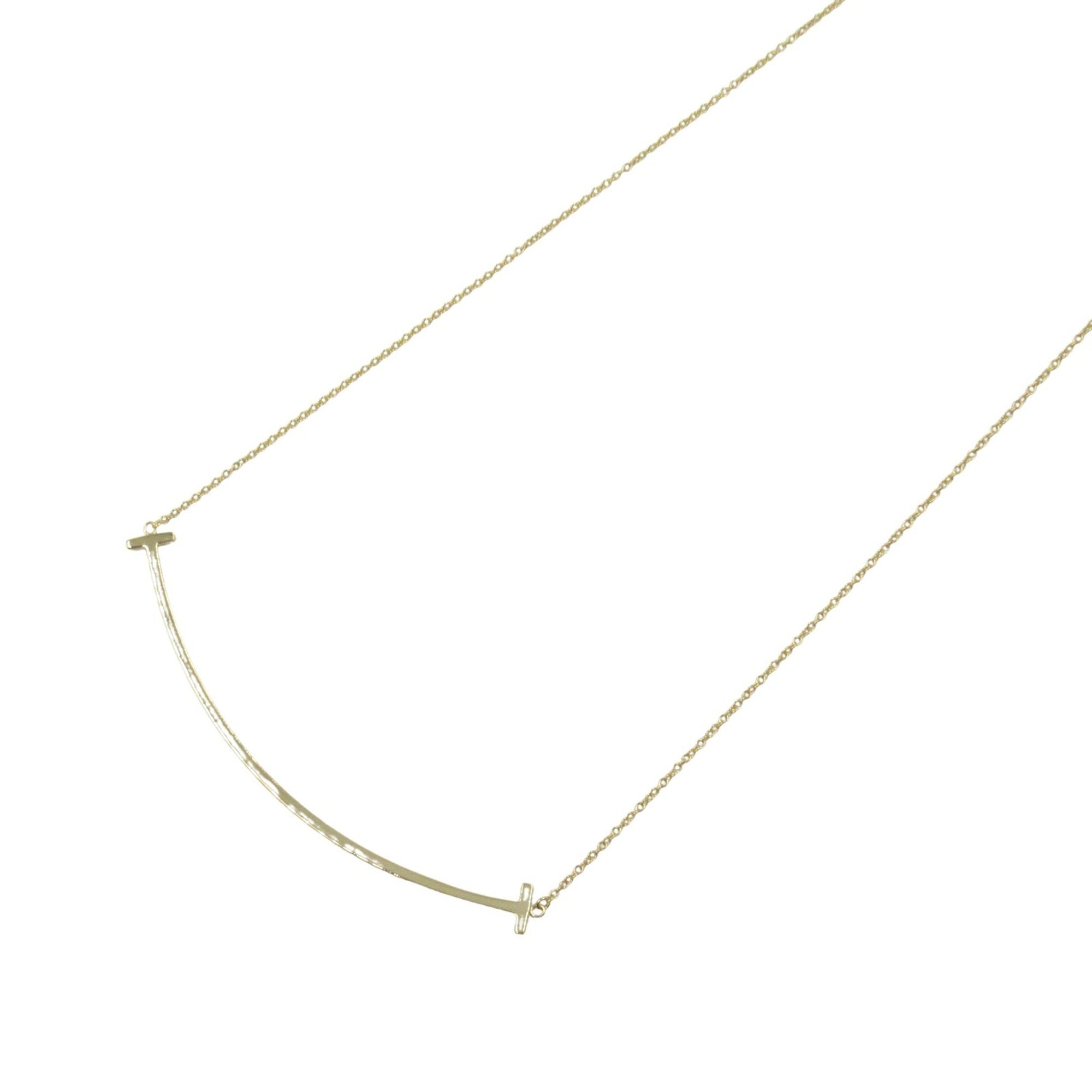T Smile Pendant Necklace 18K Yellow Gold