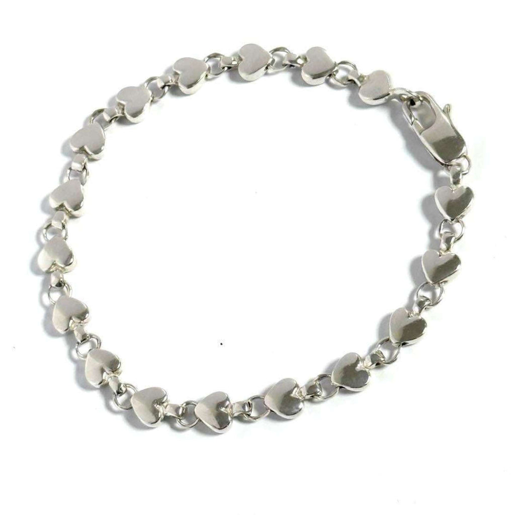 Puff Heart Bracelet Sterling Silver