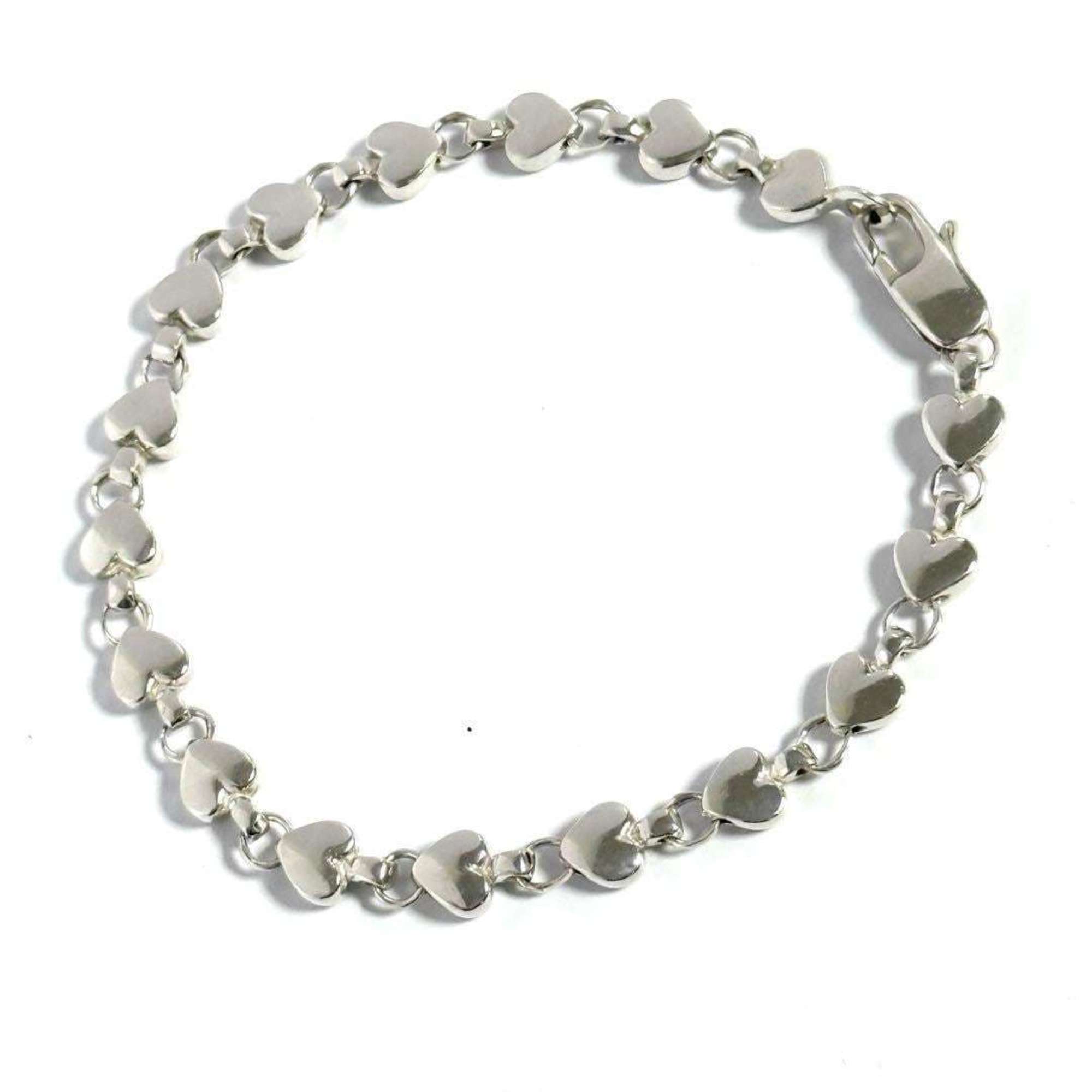 Puff Heart Bracelet Sterling Silver
