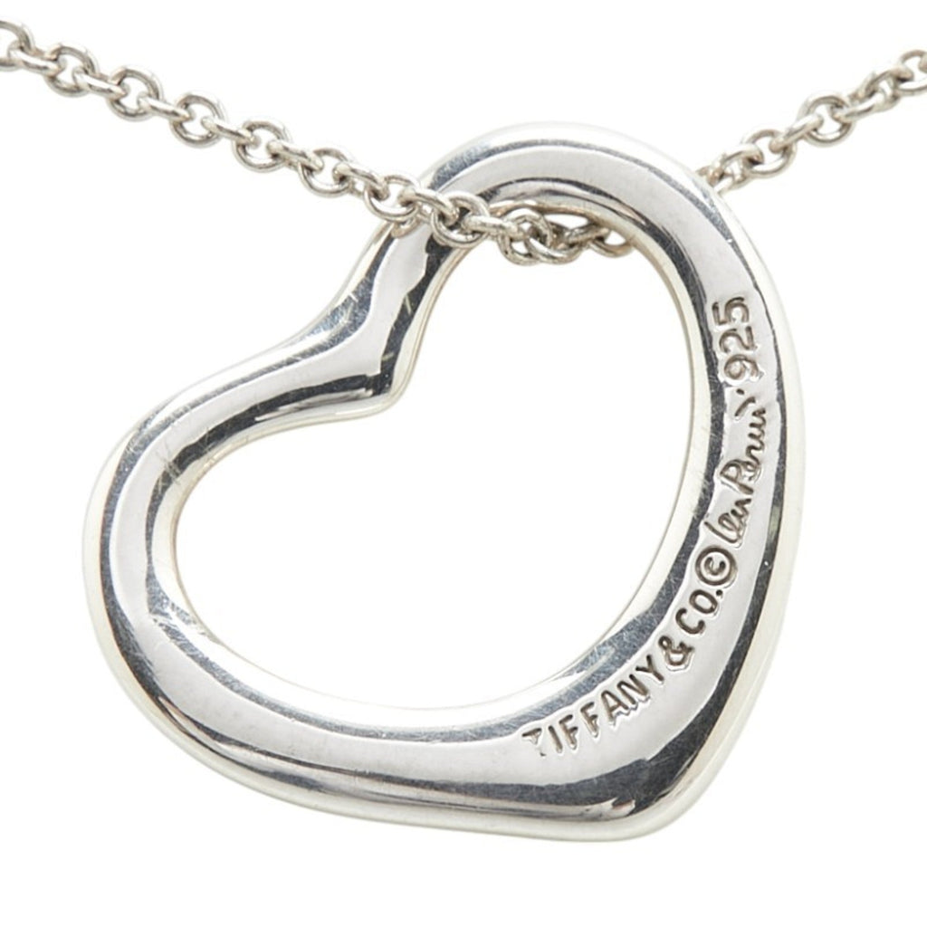 Open Heart Pendant Necklace Sterling Silver 19mm