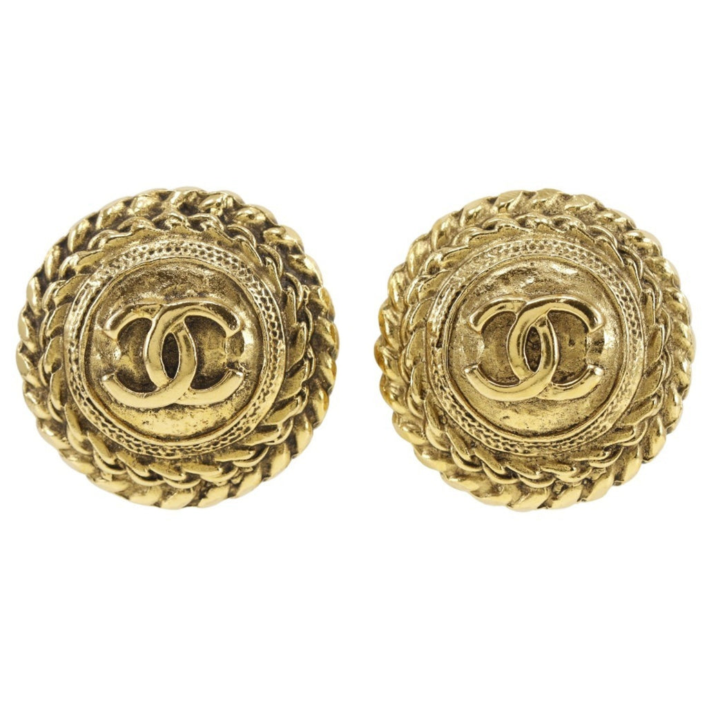 CC Logo Clip-On Earrings Metal Gold-Tone Metal