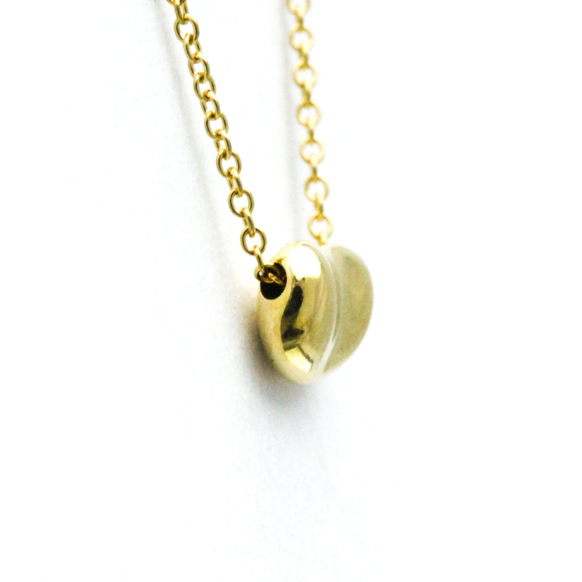 Bean Pendant Necklace 18K Yellow Gold 5mm
