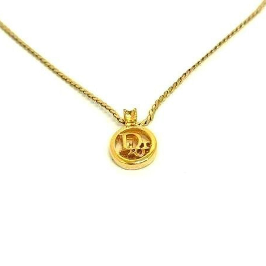 Circle Pendant Necklace Gold Metal