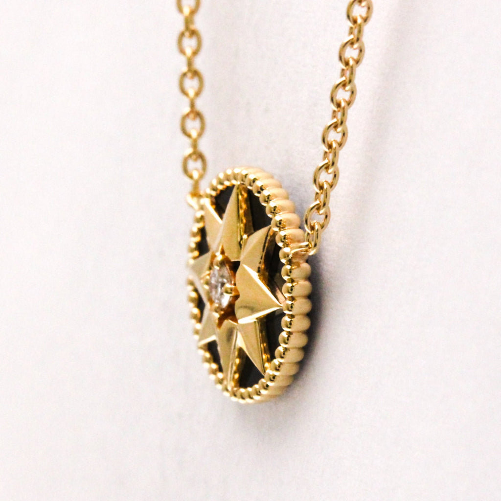 Pendant Necklace 18K Rose Gold with Onyx