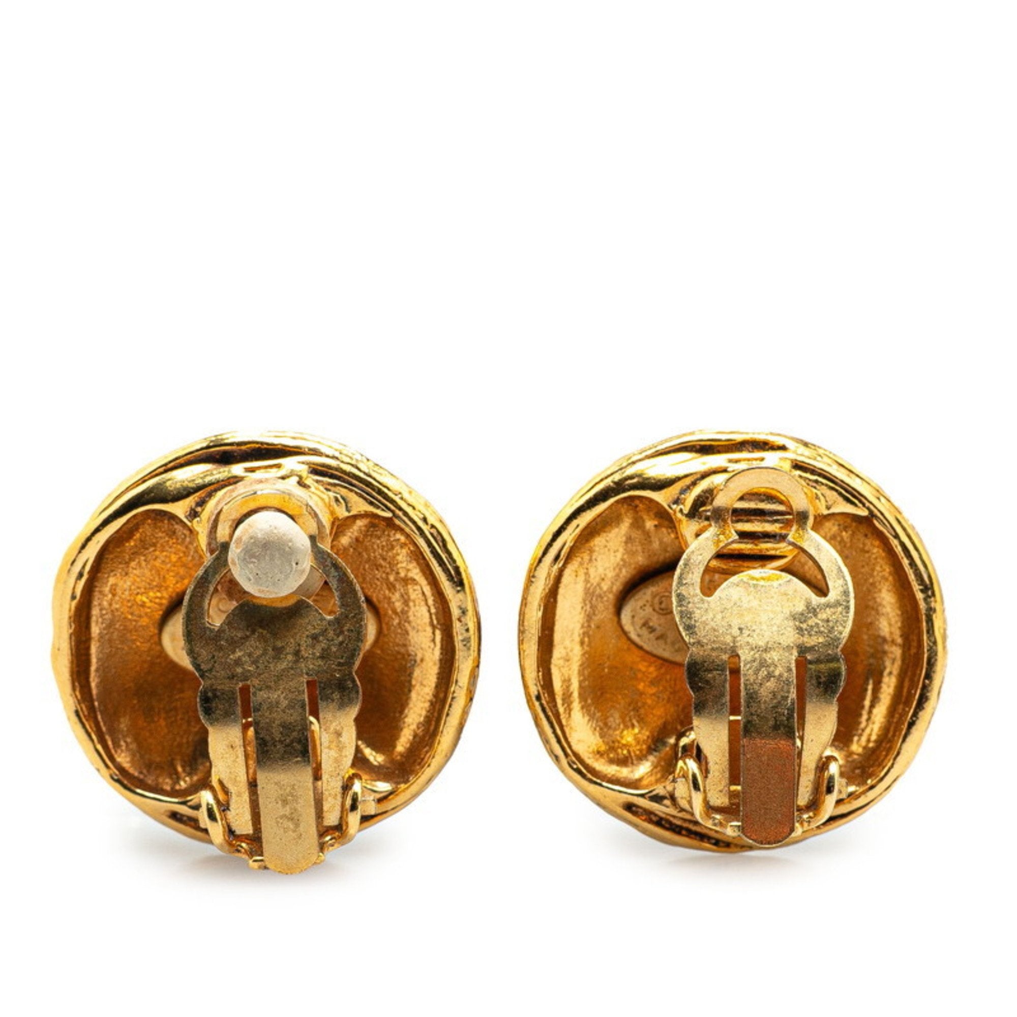 CC Logo Clip-On Earrings Metal Gold-Tone Metal