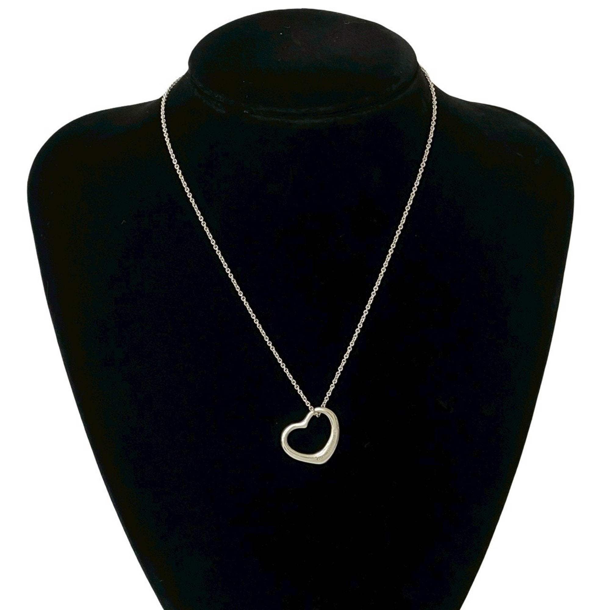 Open Heart Pendant Necklace Sterling Silver 18mm