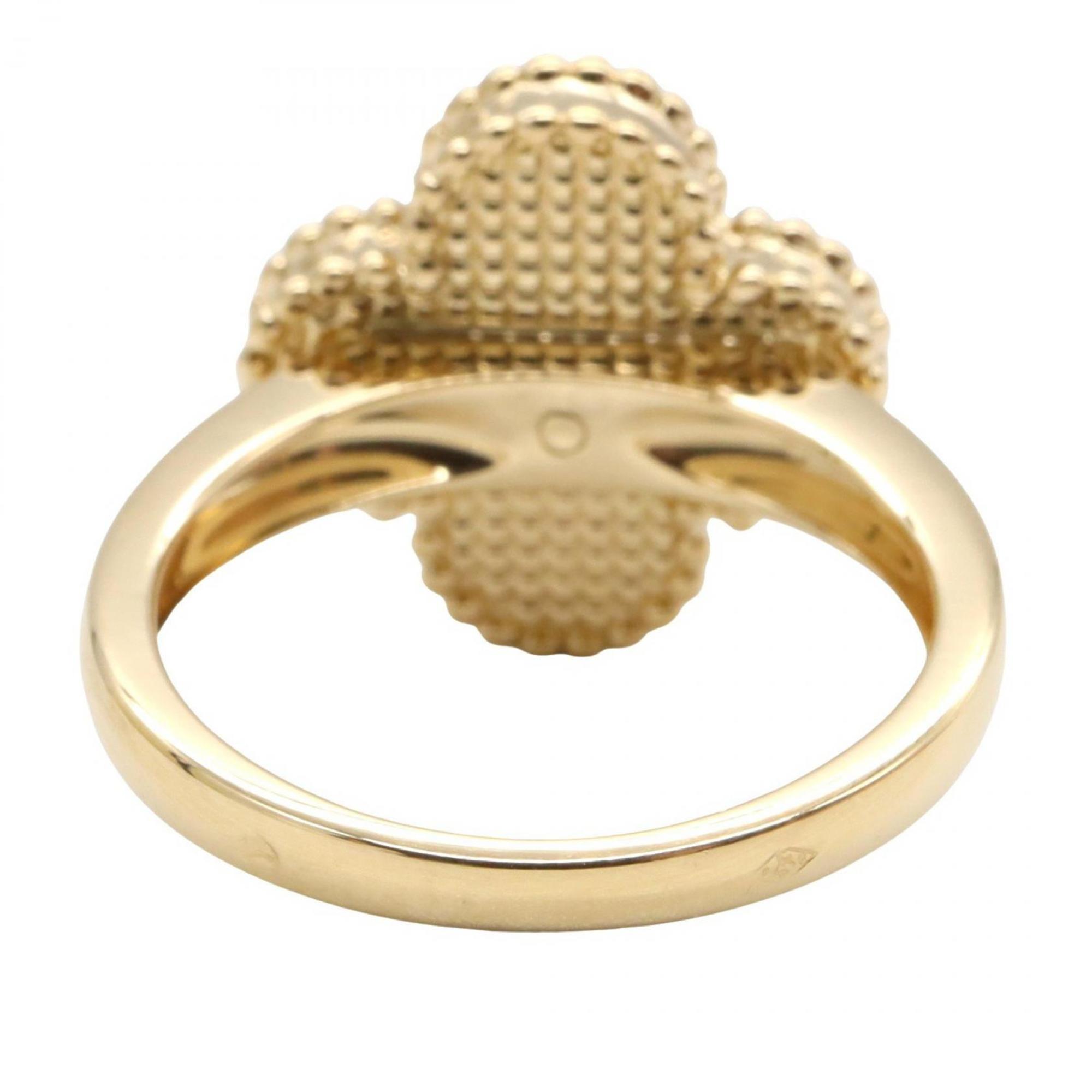Vintage Alhambra Ring 18K Yellow Gold and Malachite