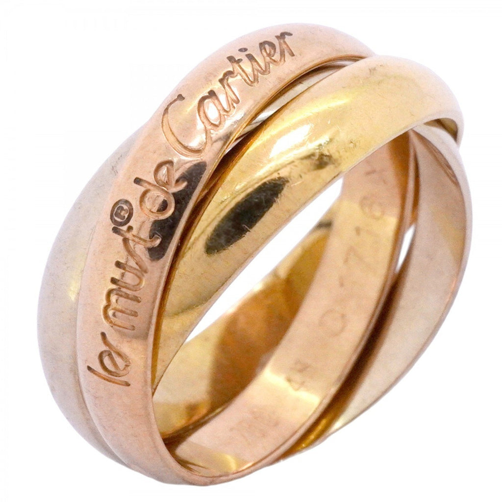 Vendome Louis Cartier Band Ring 18K Tricolor Gold
