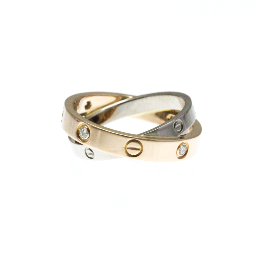 Love Ring 18K Rose Gold and 18K White Gold with Diamond