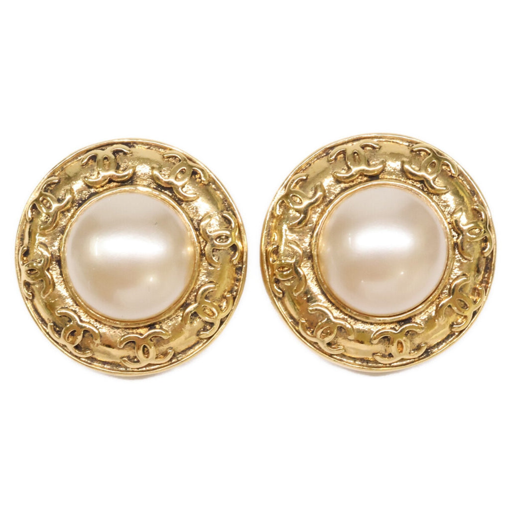 CC Logo Clip-On Earrings Gold-Tone Metal Gold-Tone Metal