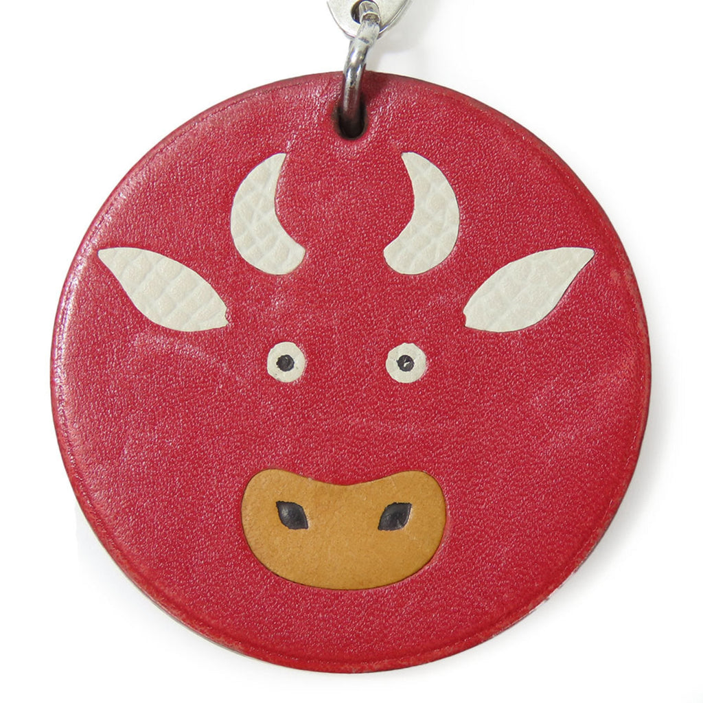 Cow Charm Leather and Sterling Silver Handbag Charm