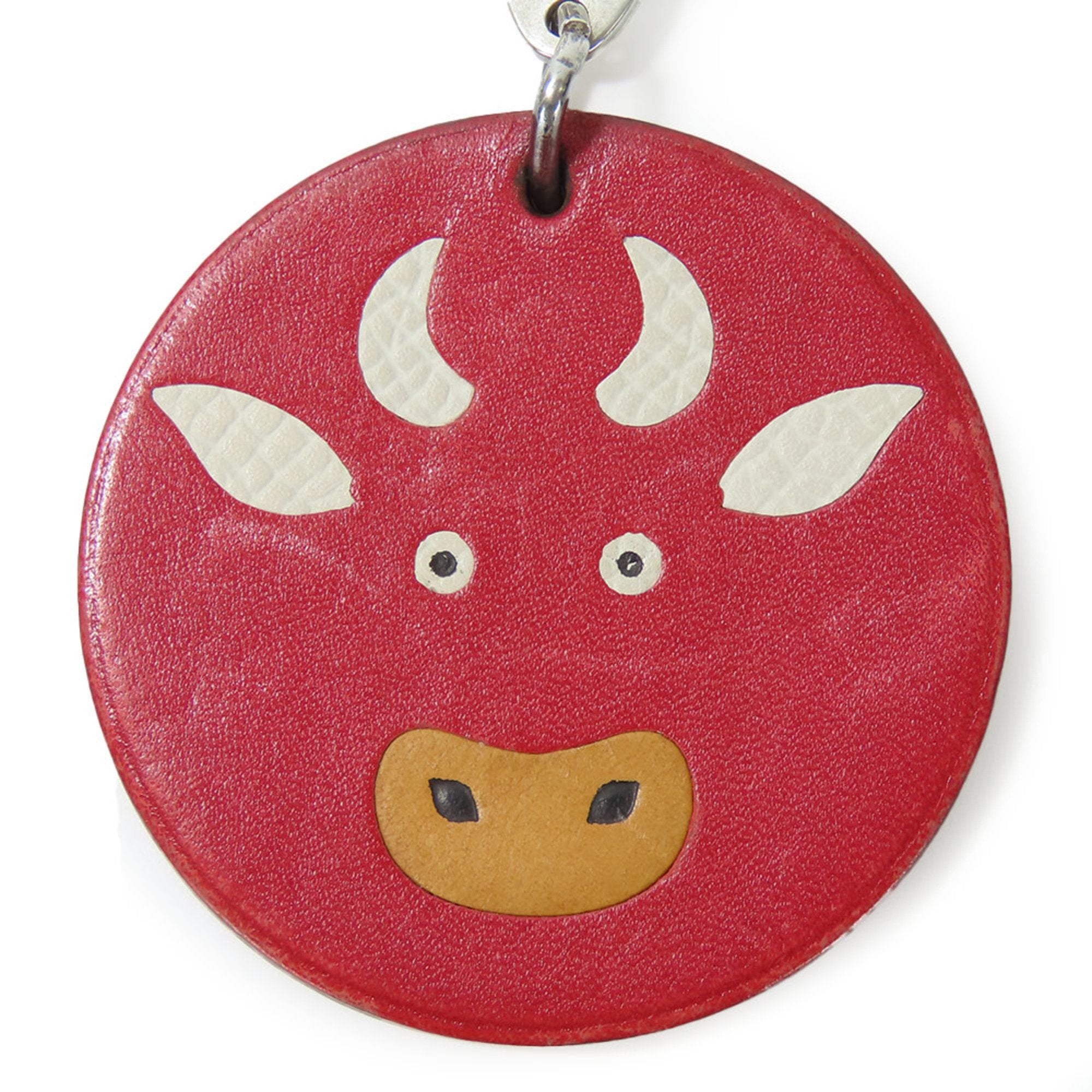 Cow Charm Leather and Sterling Silver Handbag Charm