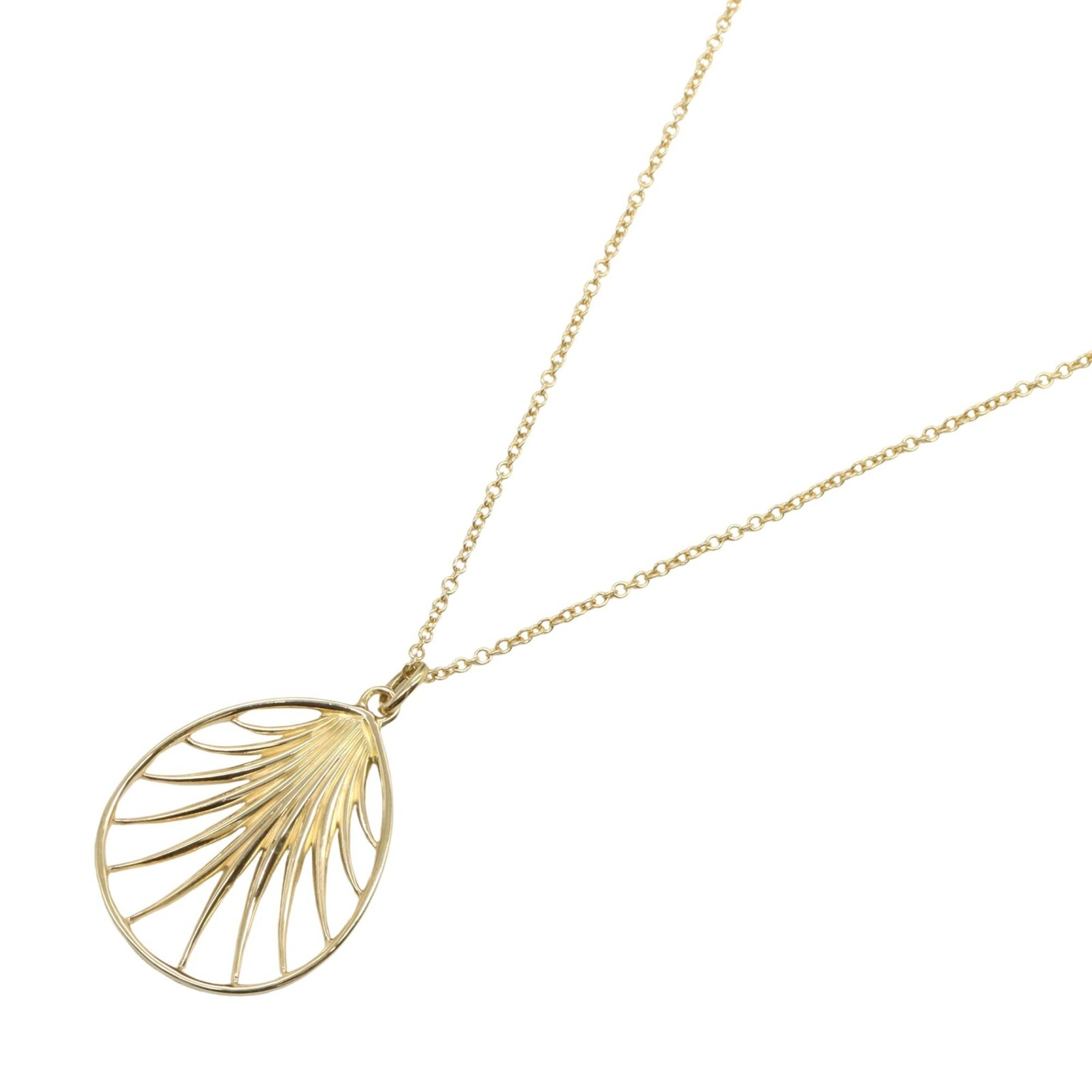Villa Paloma Palm Pendant Necklace 18K Yellow Gold