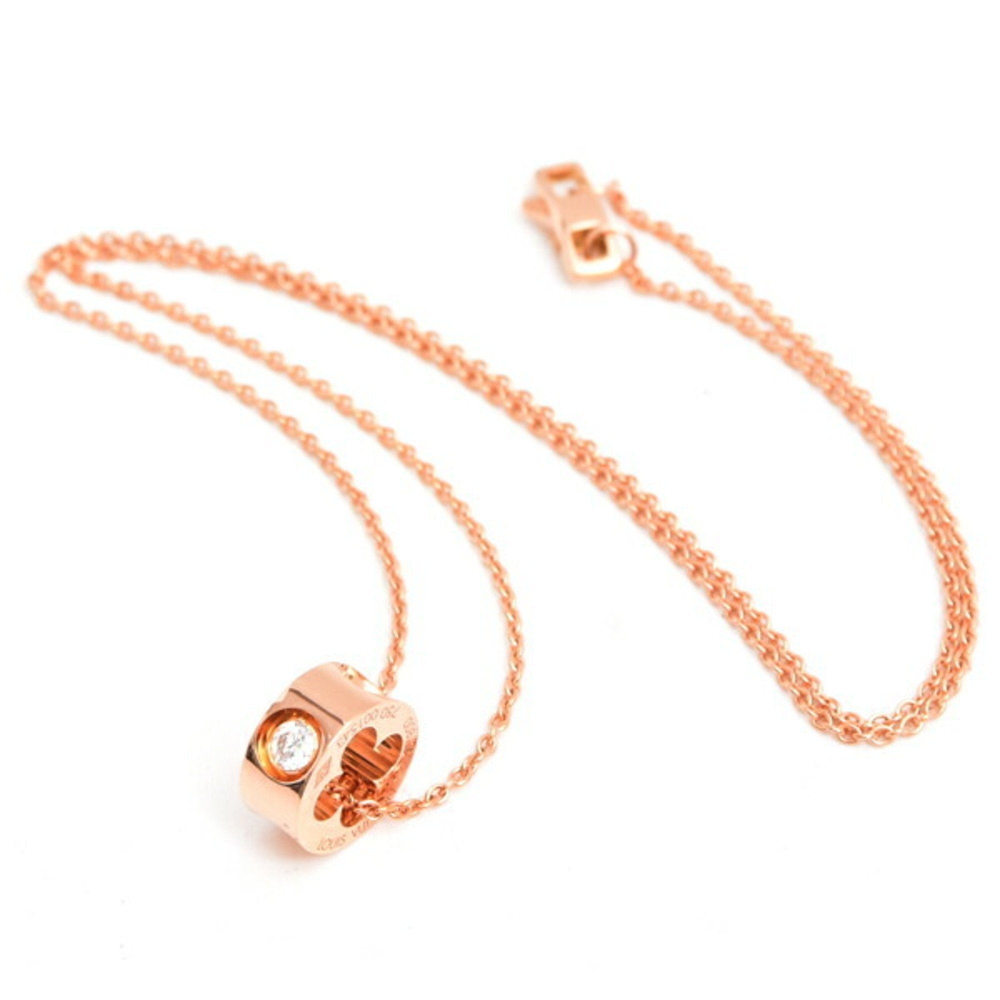 Monogram Pendant Necklace 18K Rose Gold with Diamond