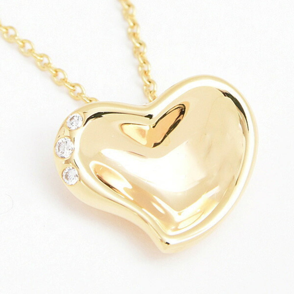 Full Heart Pendant Necklace 18K Yellow Gold with Diamond