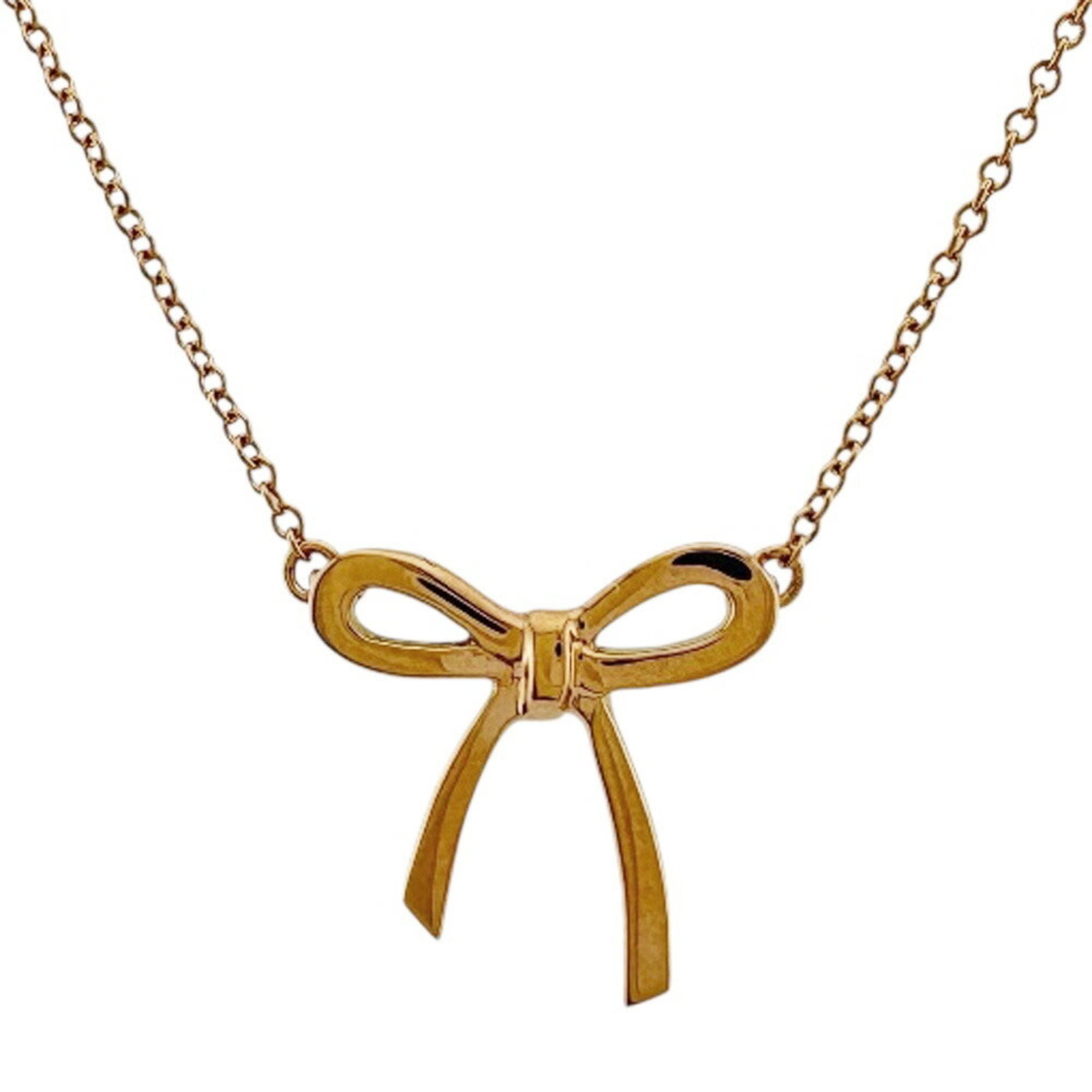 Bow Pendant Necklace 18K Rose Gold