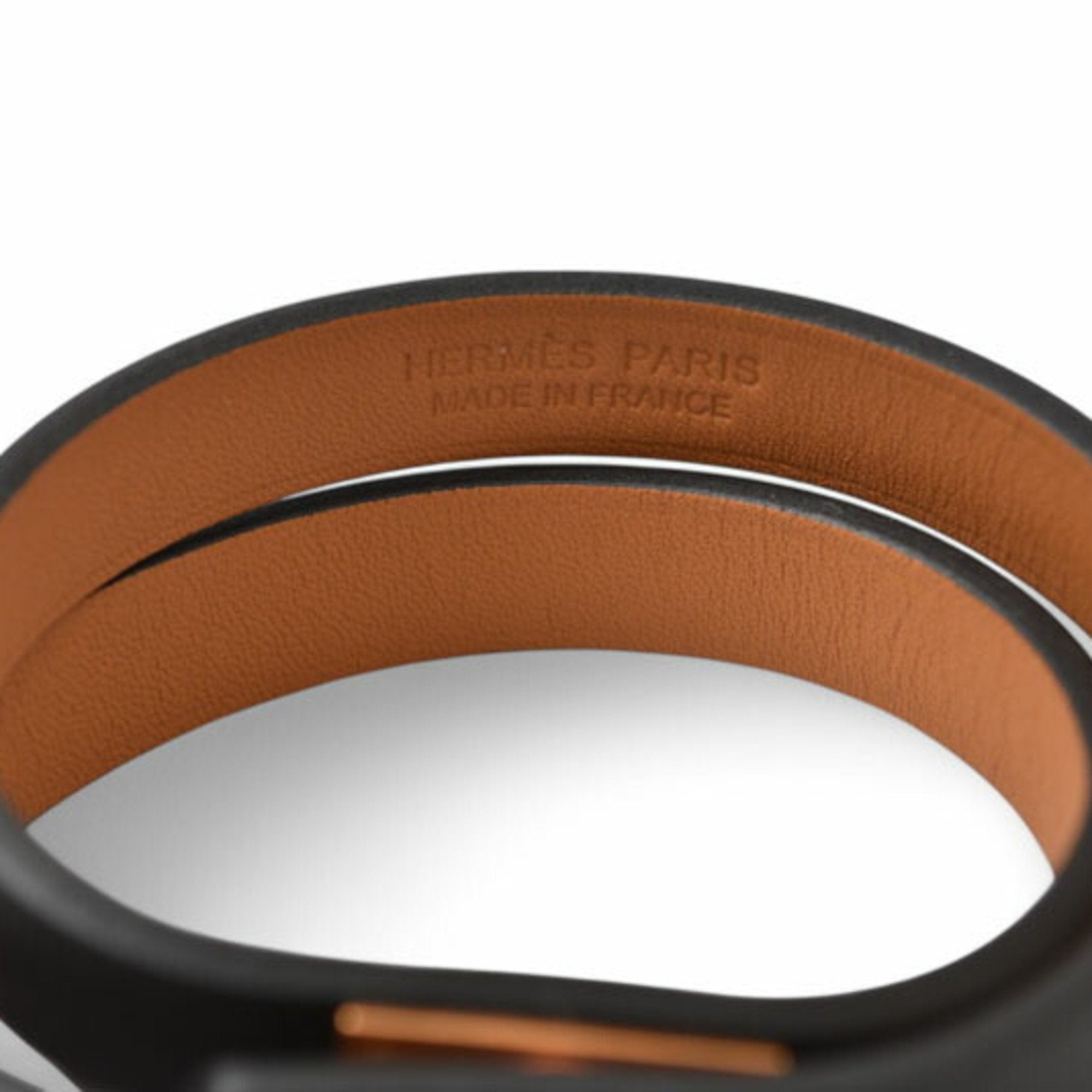 Bangle Leather and 18K Rose Gold Bracelet