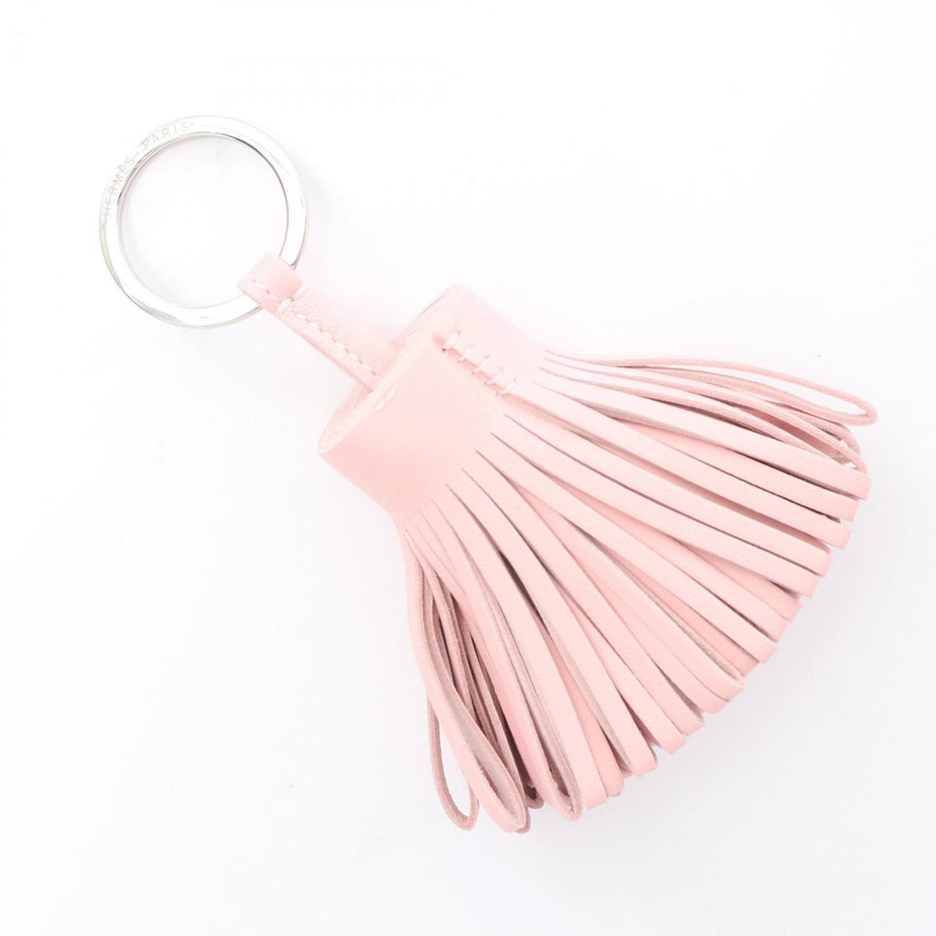 Charm Agneau Milo and Leather Pink Rose Sakura Silver Handbag Charm