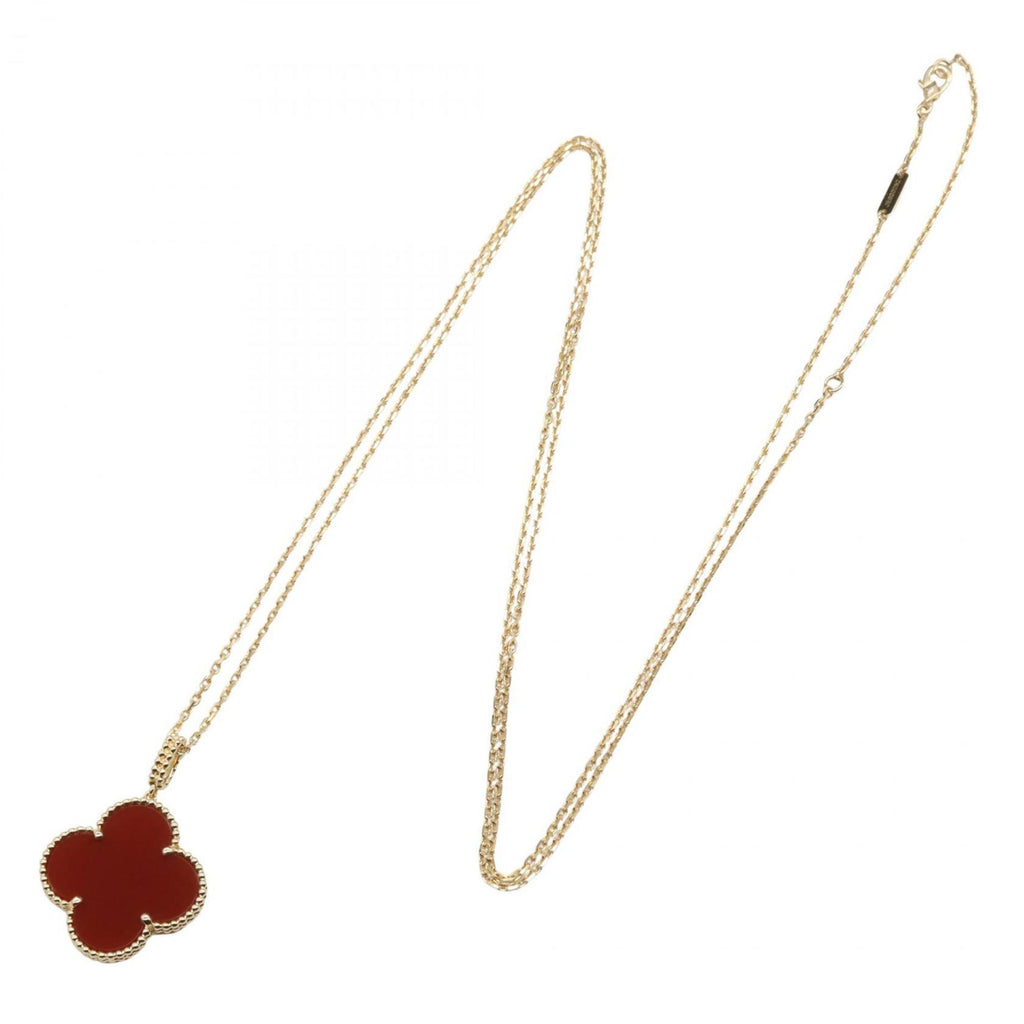 Alhambra Pendant Necklace 18K Yellow Gold and Carnelian