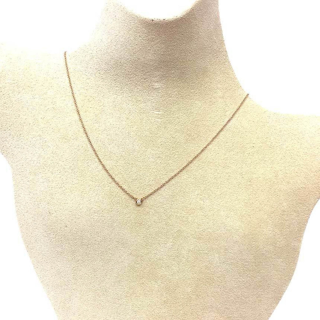 Elsa Peretti Diamonds By The Yard Pendant Necklace 18K Rose Gold and Diamond