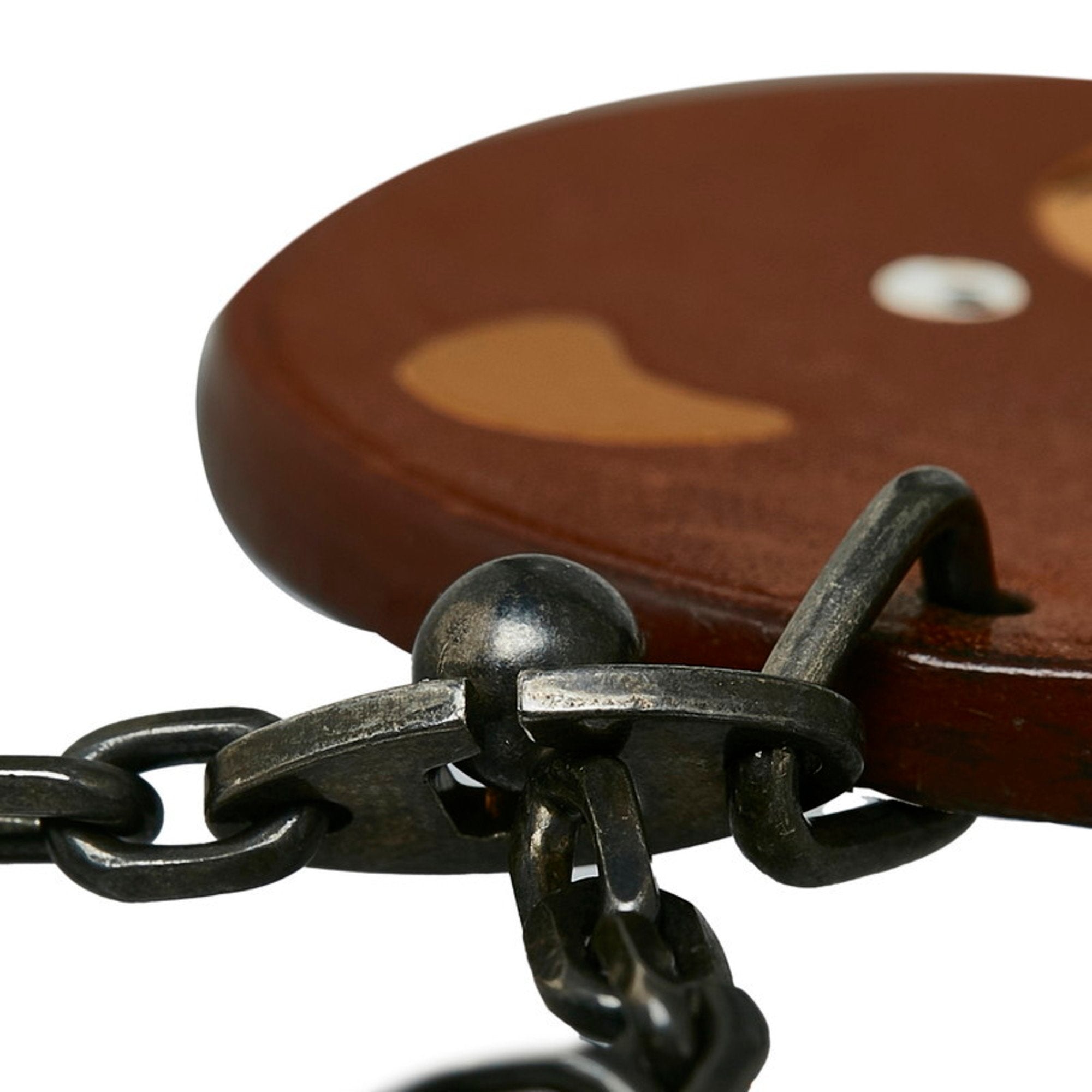 Charm Brown Leather Handbag Charm