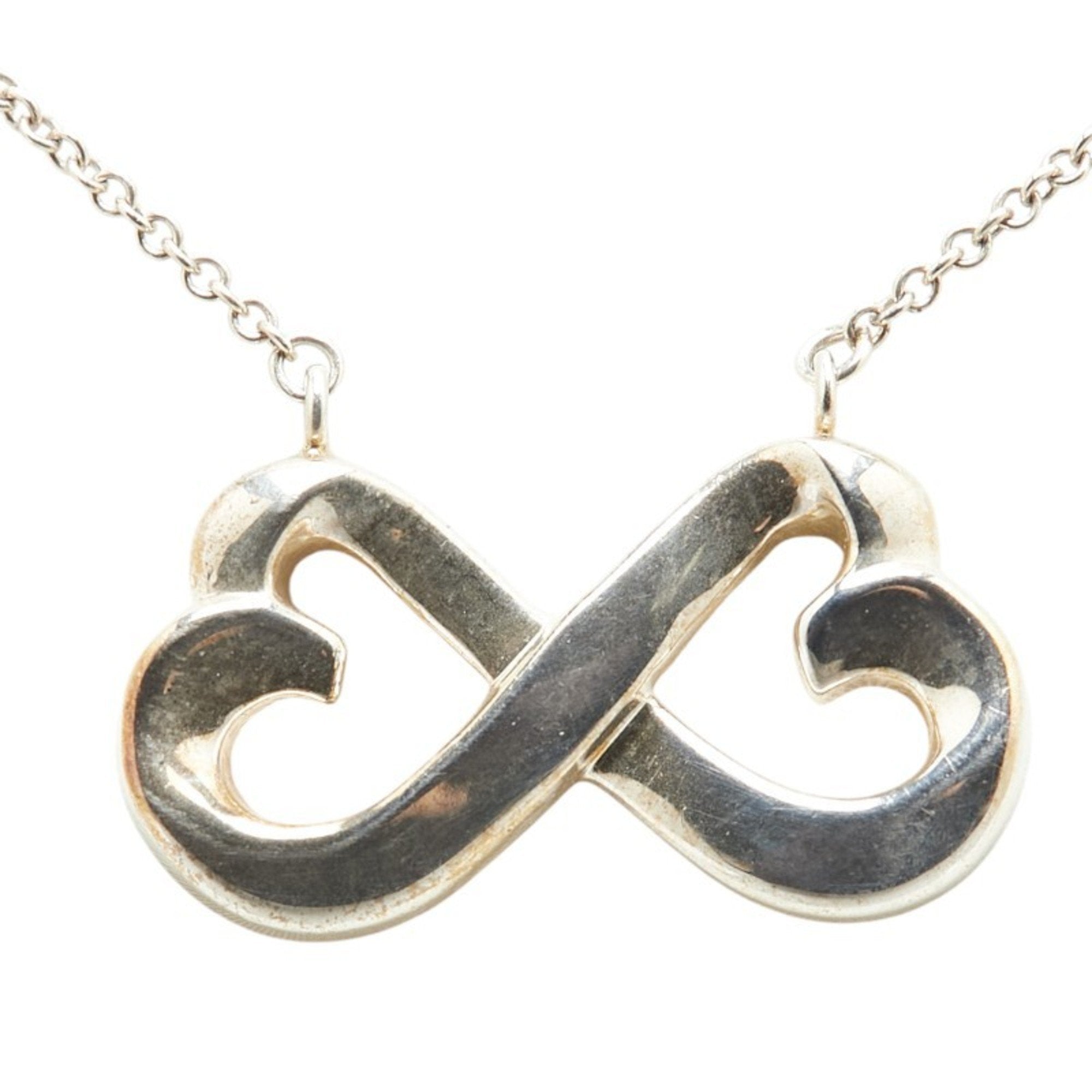 Double Loving Heart Pendant Necklace Sterling Silver