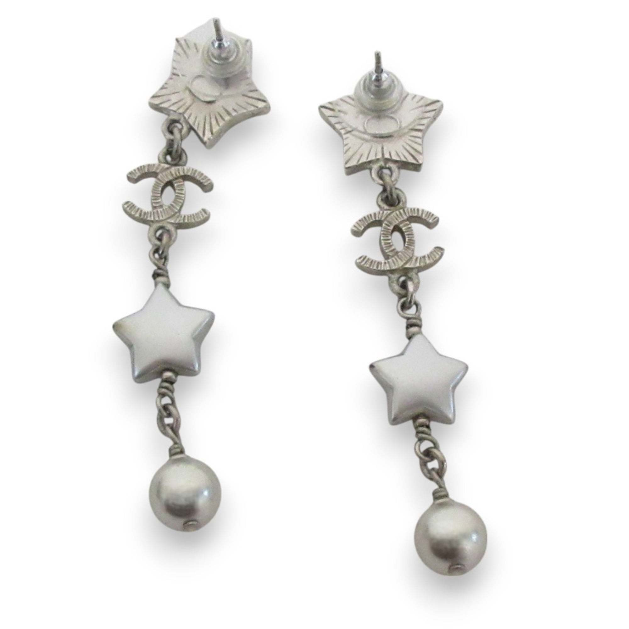 CC Logo Star Earrings Sterling Silver Sterling Silver
