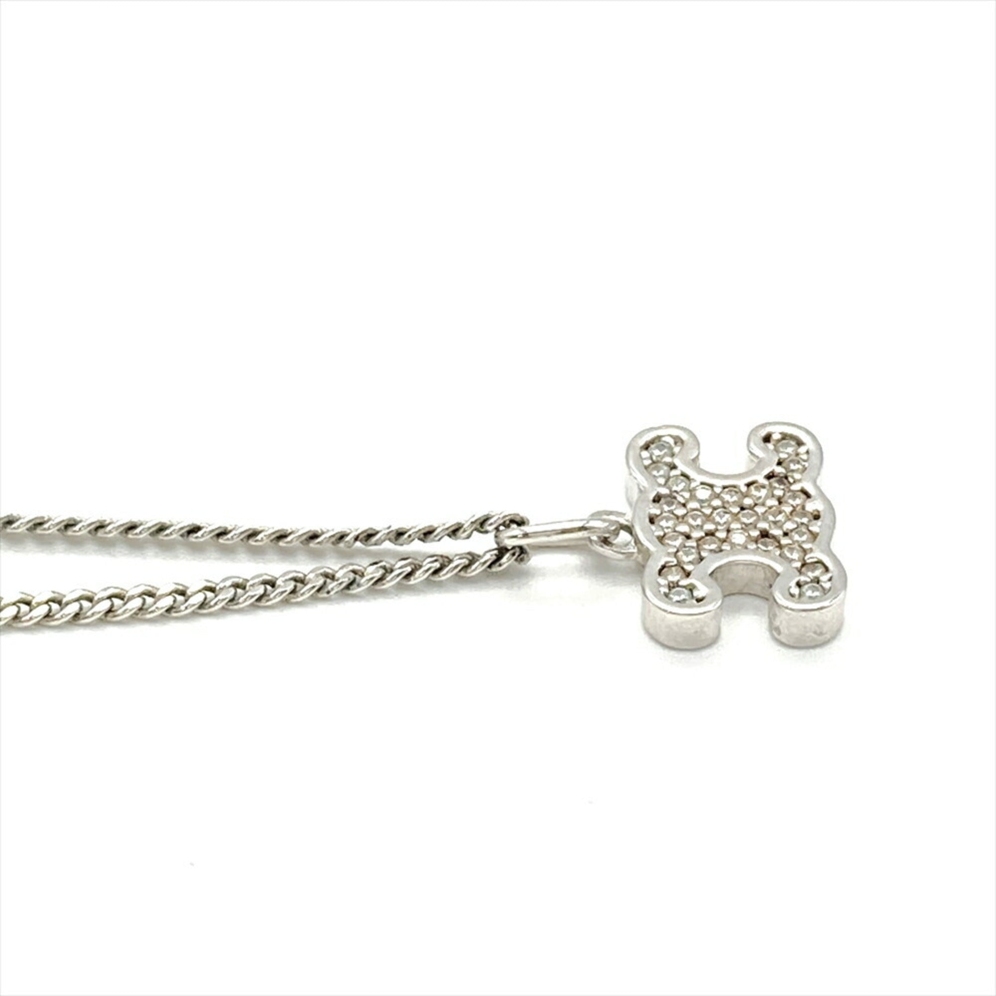 Triomphe Pendant Necklace Metal with Rhinestone Silver