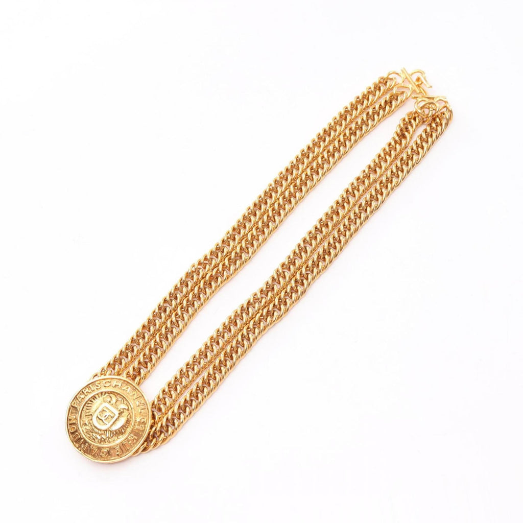 CC Logo Pendant Necklace Metal