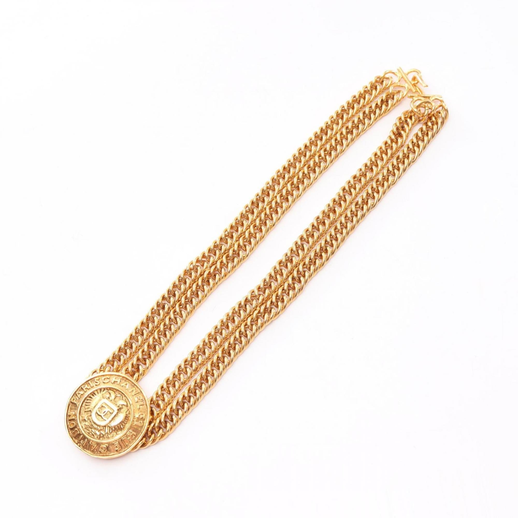 CC Logo Pendant Necklace Metal