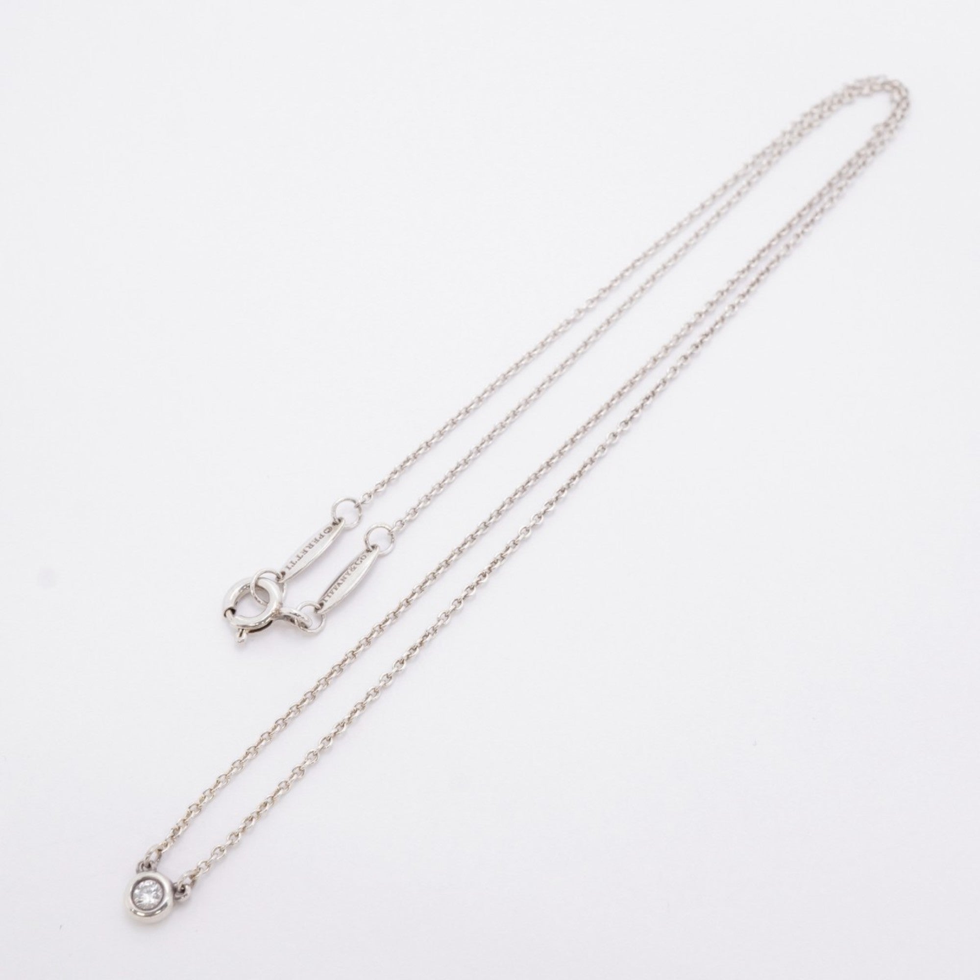 Elsa Peretti Diamonds By The Yard Pendant Necklace Sterling Silver and Diamond