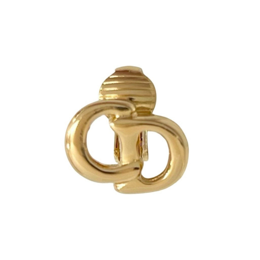 Earrings Logo Gold-Tone Metal