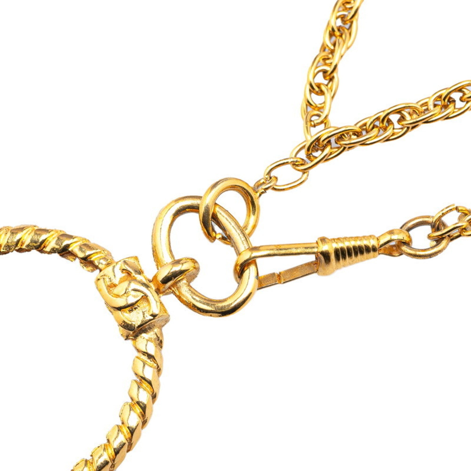 CC Logo Round Pendant Necklace Metal