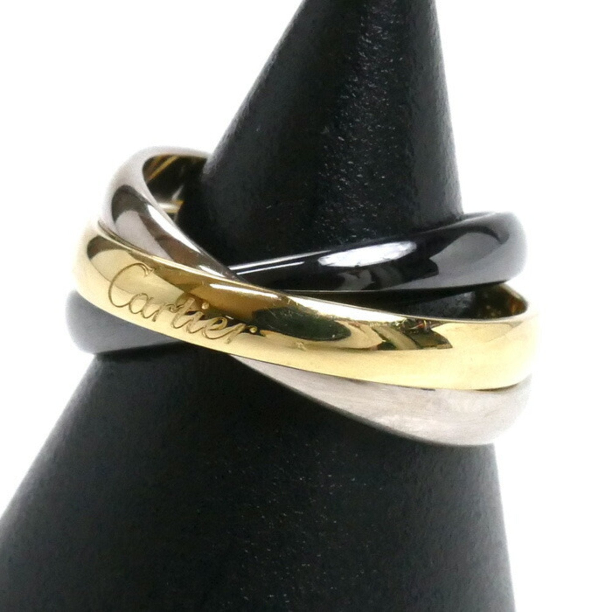Trinity Ring 18K Yellow Gold and 18K White Gold and Ceramic