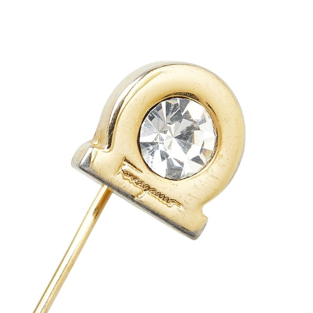 Gancini Brooch Gold with Rhinestone