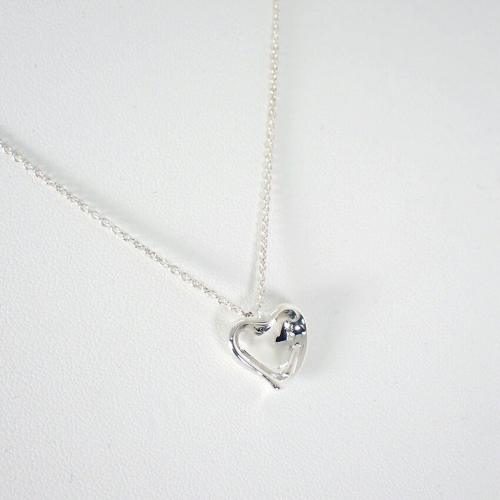 Full Heart Pendant Necklace Sterling Silver