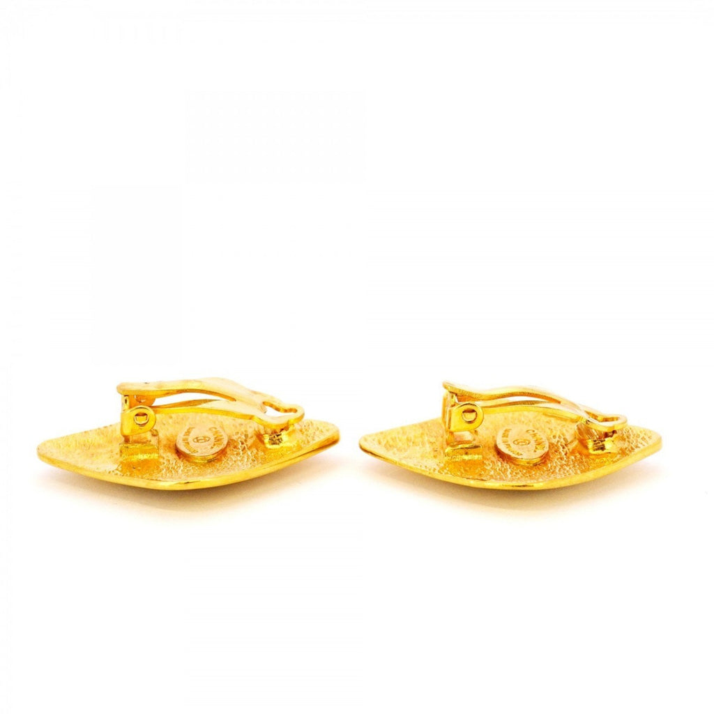 CC Logo Clip-On Earrings Metal Gold-Tone Metal