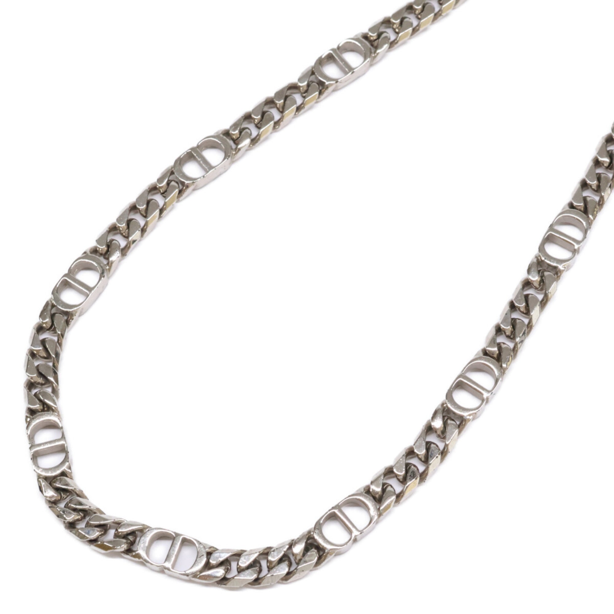 CD Icon Chain Link Pendant Necklace Brass Silver