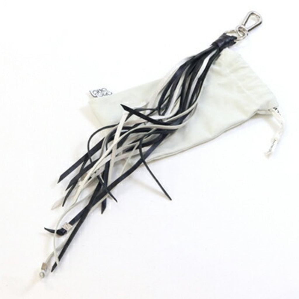 Charm Leather Black and White Handbag Charm