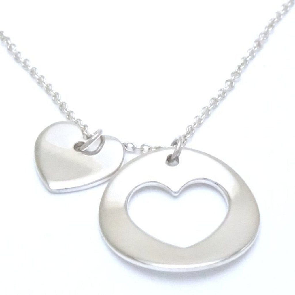 Heart Pendant Necklace Sterling Silver