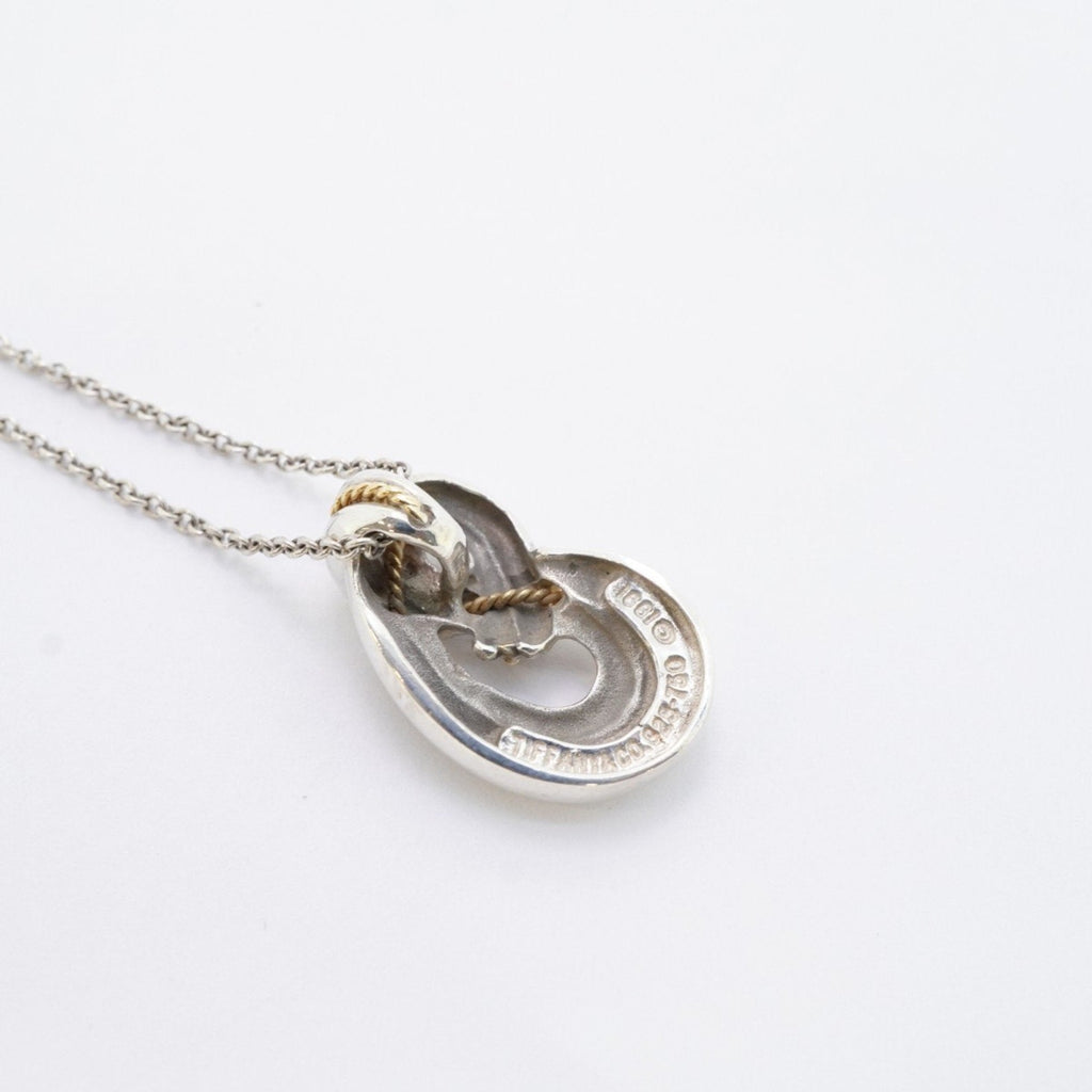 Twisted Knot Rope Pendant Necklace 18K Yellow Gold and Sterling Silver